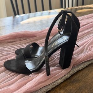 Bonnibel Black Block Heel Sandals